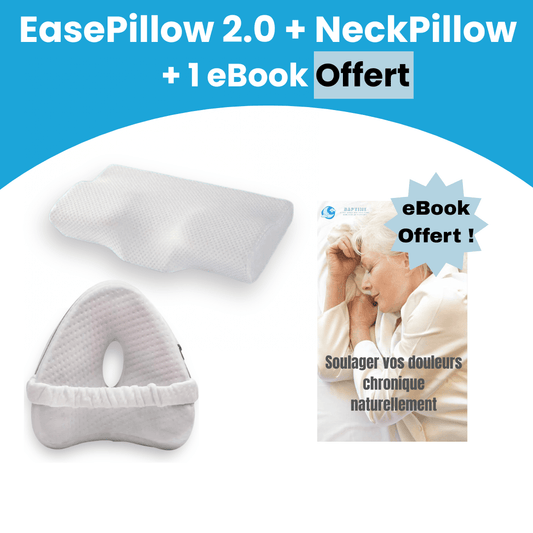 EasePillow 2.0™ + NeckPillow + Ebook OFFERT - Naptimepillow